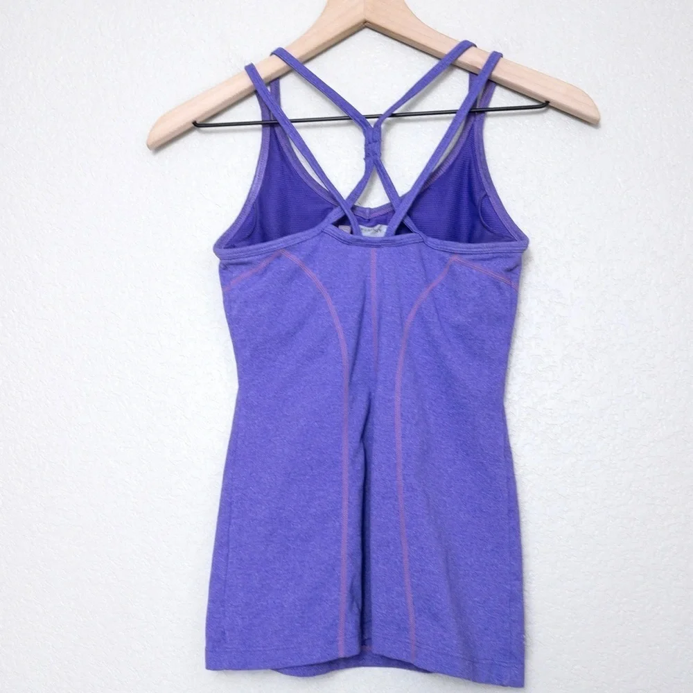 Athleta Empowerment Strappy Back Tank XXS Purple Yoga Athletic Sporty - Picture 5 of 8
